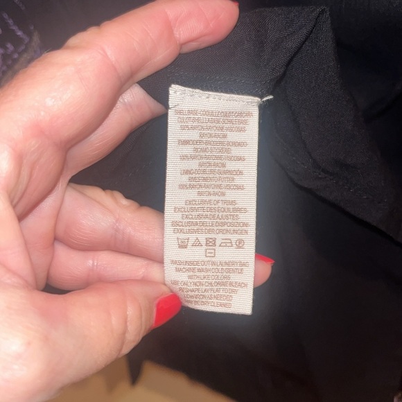 Free People black mini dress size XS with back tie and deep V bk w/ embroidery - Picture 11 of 13